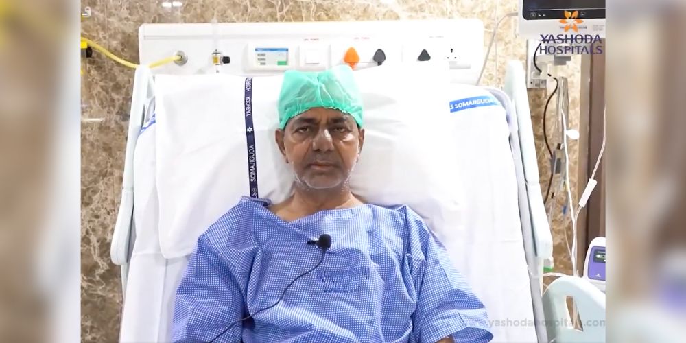 Former Telangana CM KCR appealed to fans to not rush to hospital. (Screengrab from the video)