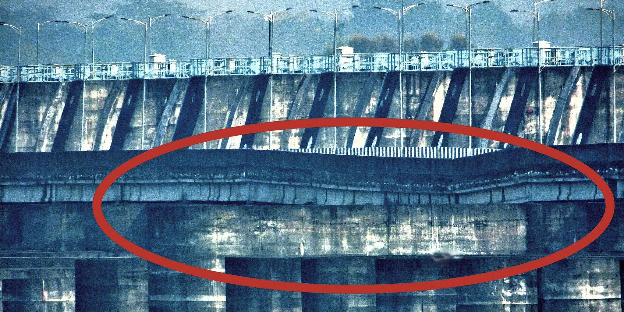 The sunken piers of Kaleshwaram.
