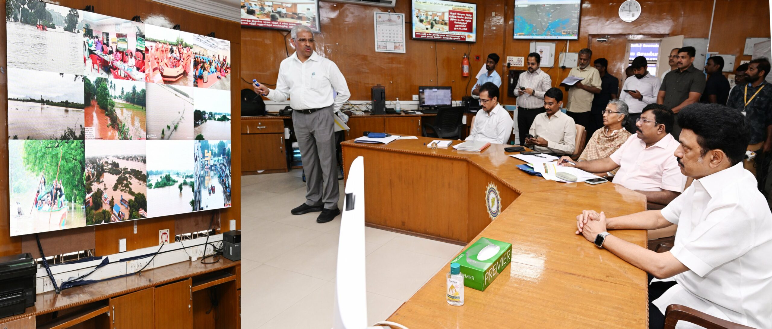 MK Stalin reviewing the rescue and relief operations
