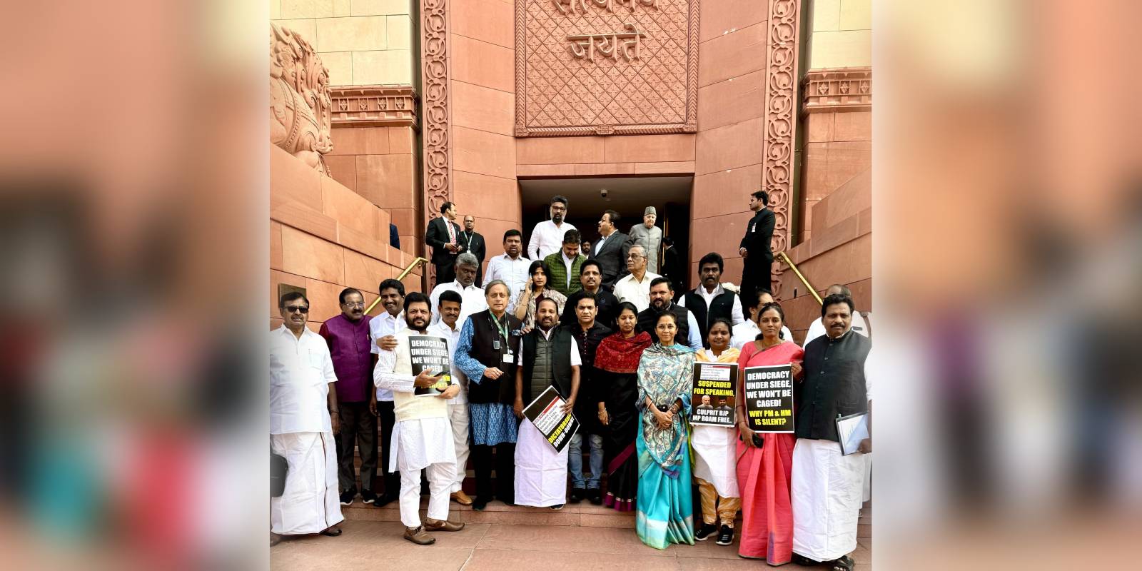 MPs protesting against suspension