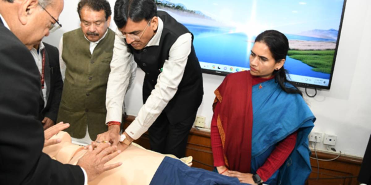 Dr Mansukh Mandaviya launched a nationwide public awareness programme by the NBEMS on CPR training. (Supplied)