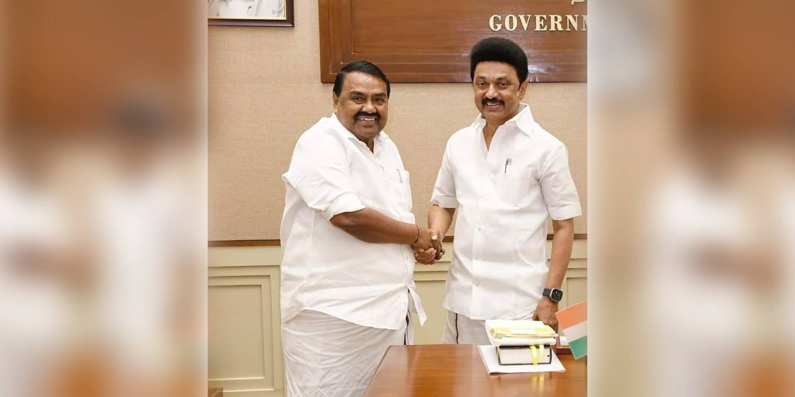 RS Rajakannappan with CM Stalin