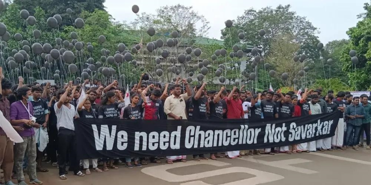 Waves of black at Calicut University as SFI steps up protest against Kerala Governor Arif Mohammad Khan