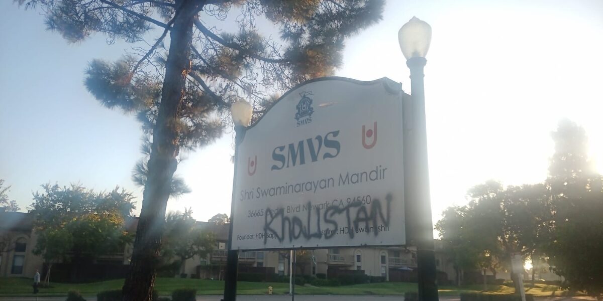 Sign post vandalised
