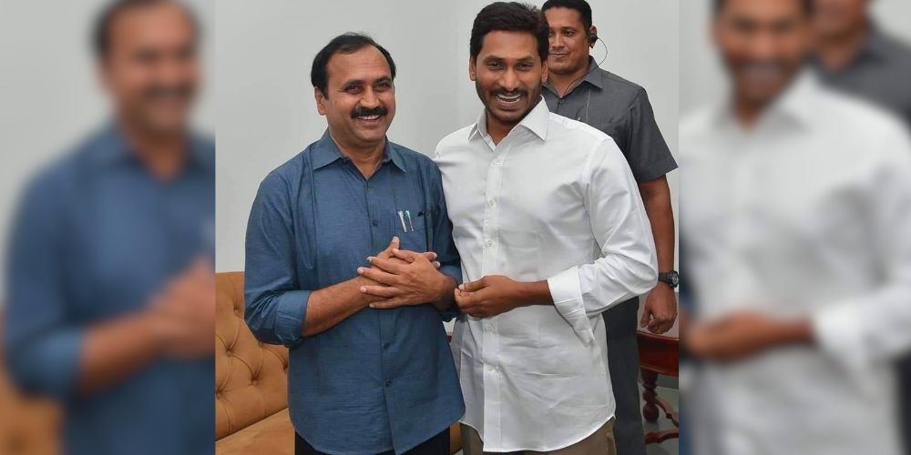 YSRCP MLA Alla Ramakrishna Reddy with AP CM YS Jagan. (Supplied)