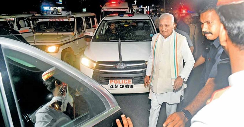 Governor Khan after moving out of his car