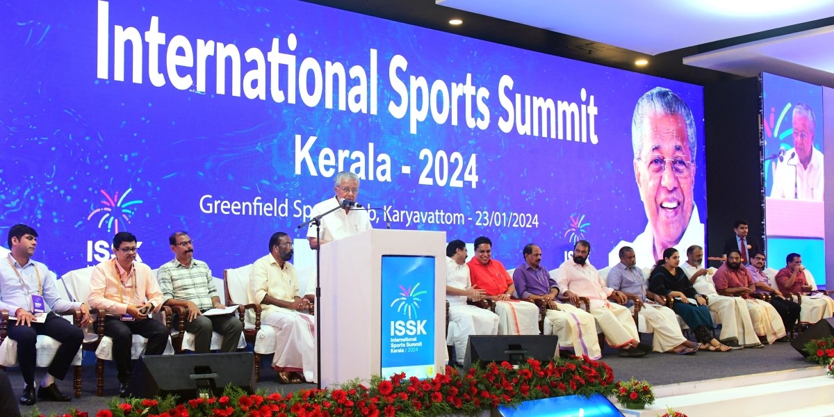 Chief Minister Vijayan at the International Sports Summit Kerala