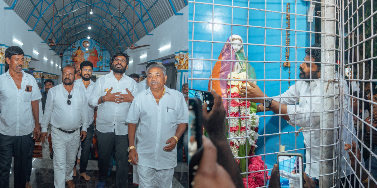 BJP TN chief Annamalai's visit to Lourdes Church in Dharmapuri district. (X)