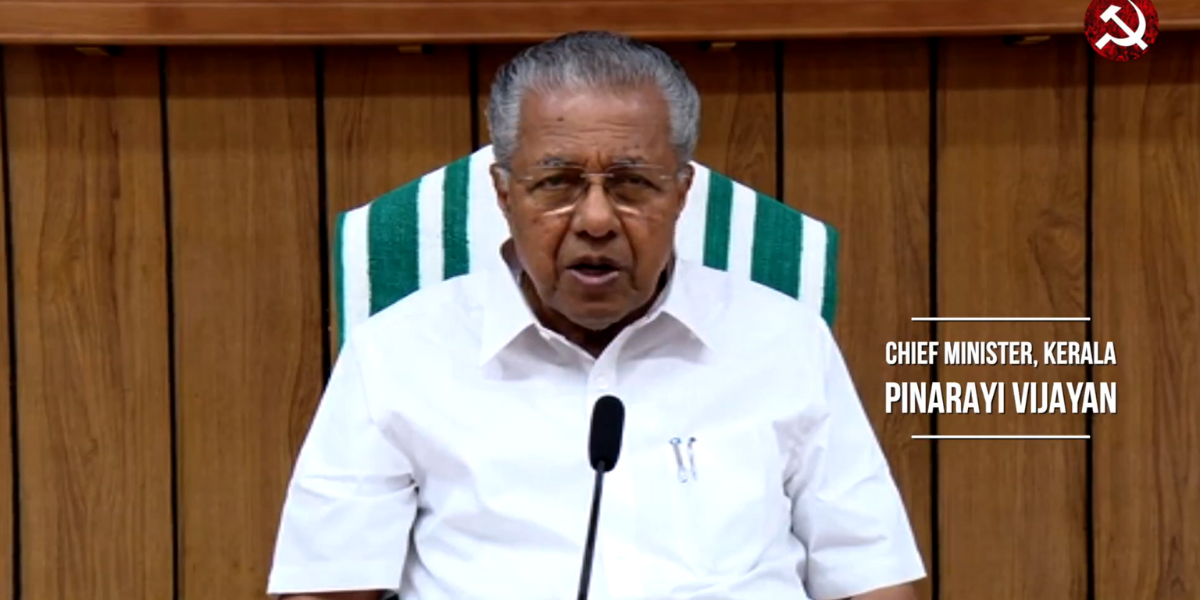 Pinarayi Vijayan addresses the public via video on social media. (Screengrab)