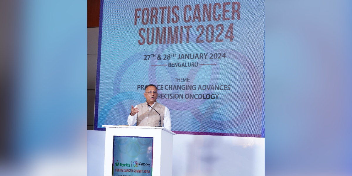 Dinesh Gundu Rao at Fortis Cancer Summit held in Bengaluru. (Supplied)