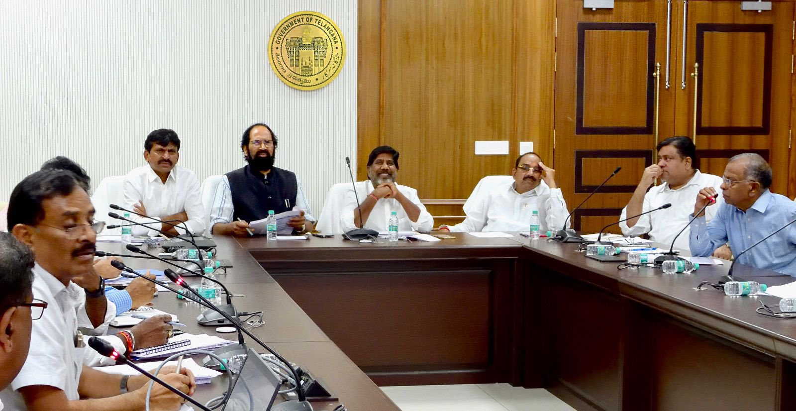 Review meeting to assess state of the Sita Rama Lift Irrigation Project. (X)