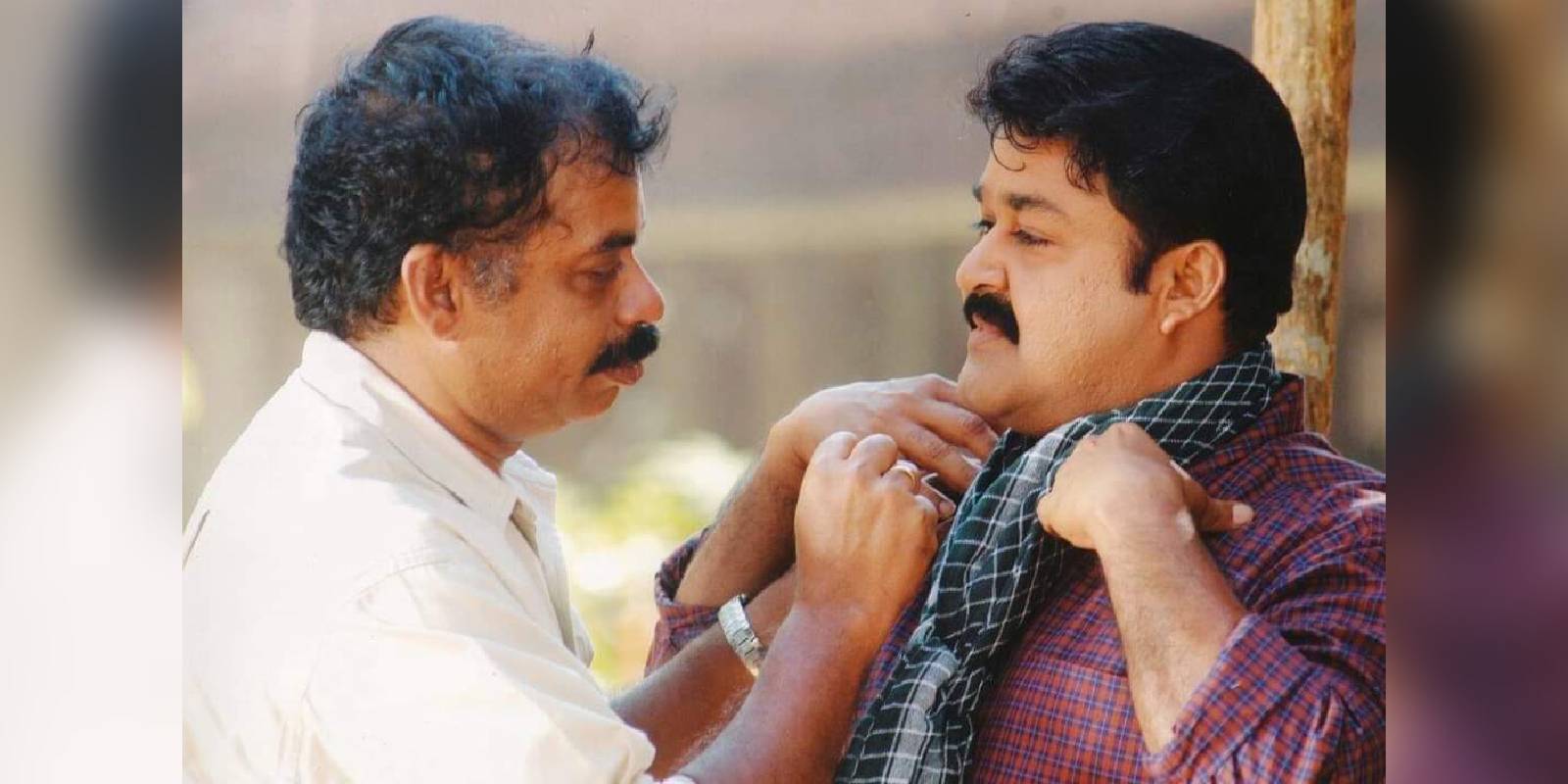 Director Sathyan Anthikad with Mohanlal