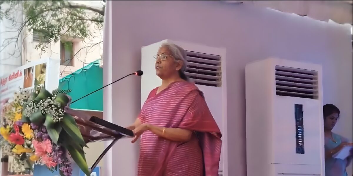 Nirmala Sitharaman speaking to the media. (Screengrab)