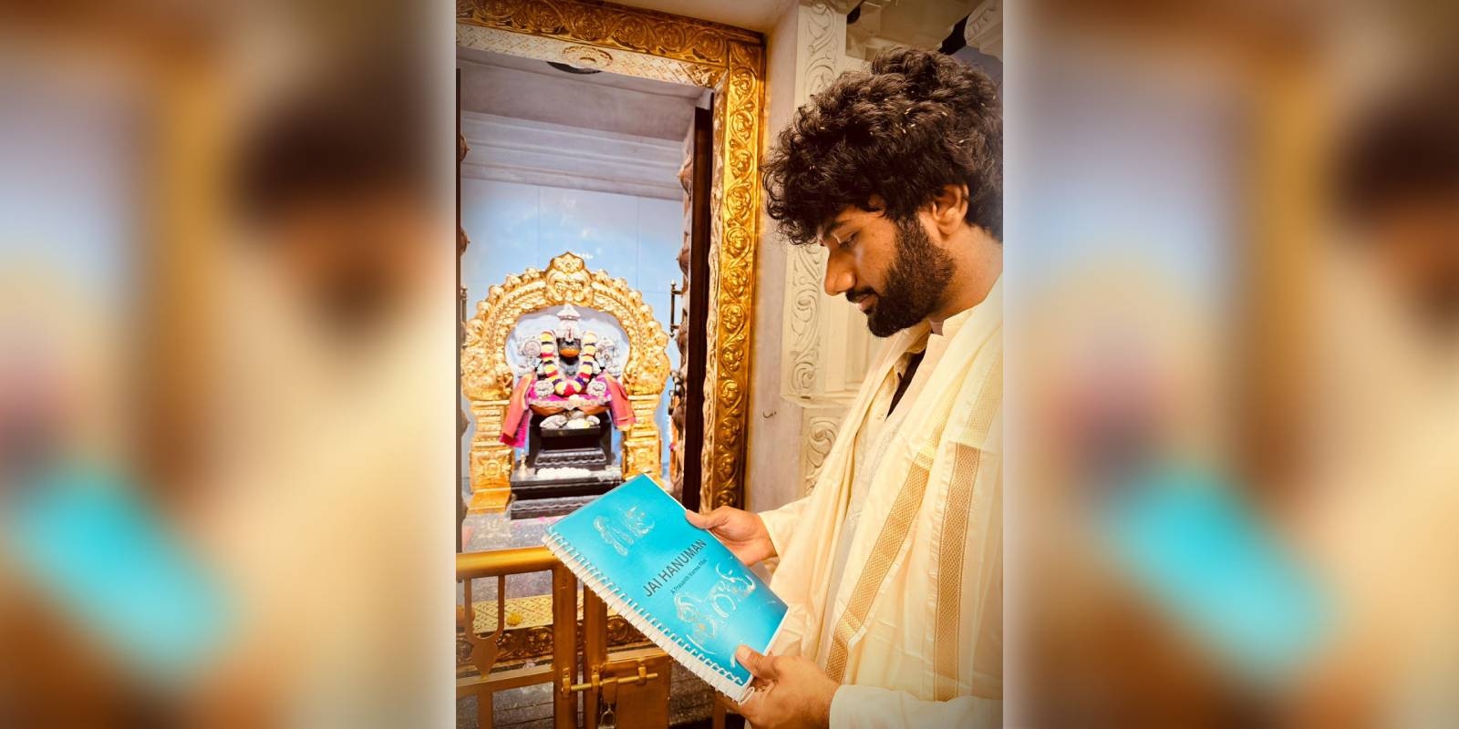 Prasanth Varma with the Jai Hanuman script