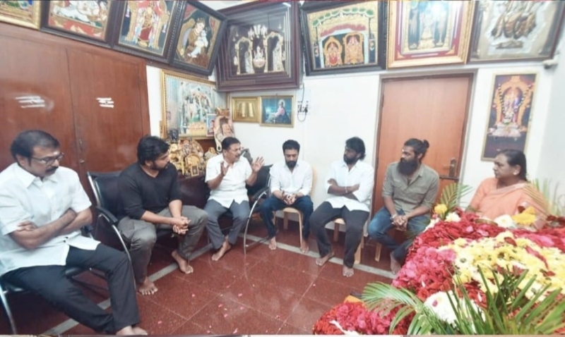 Suriya and Karthi with Vijayakanth's family