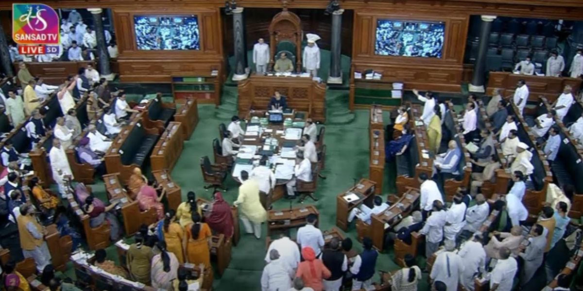 A screen grab from the parliament proceedings.