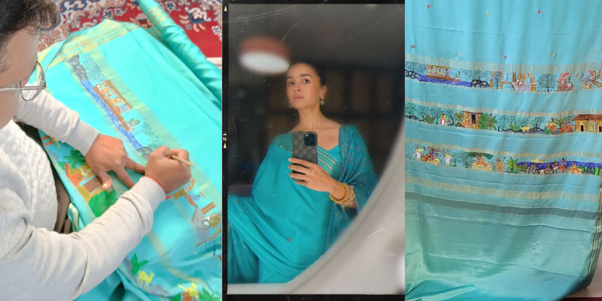 Eight scenes from the Ramayana were chosen to depict on the saree.