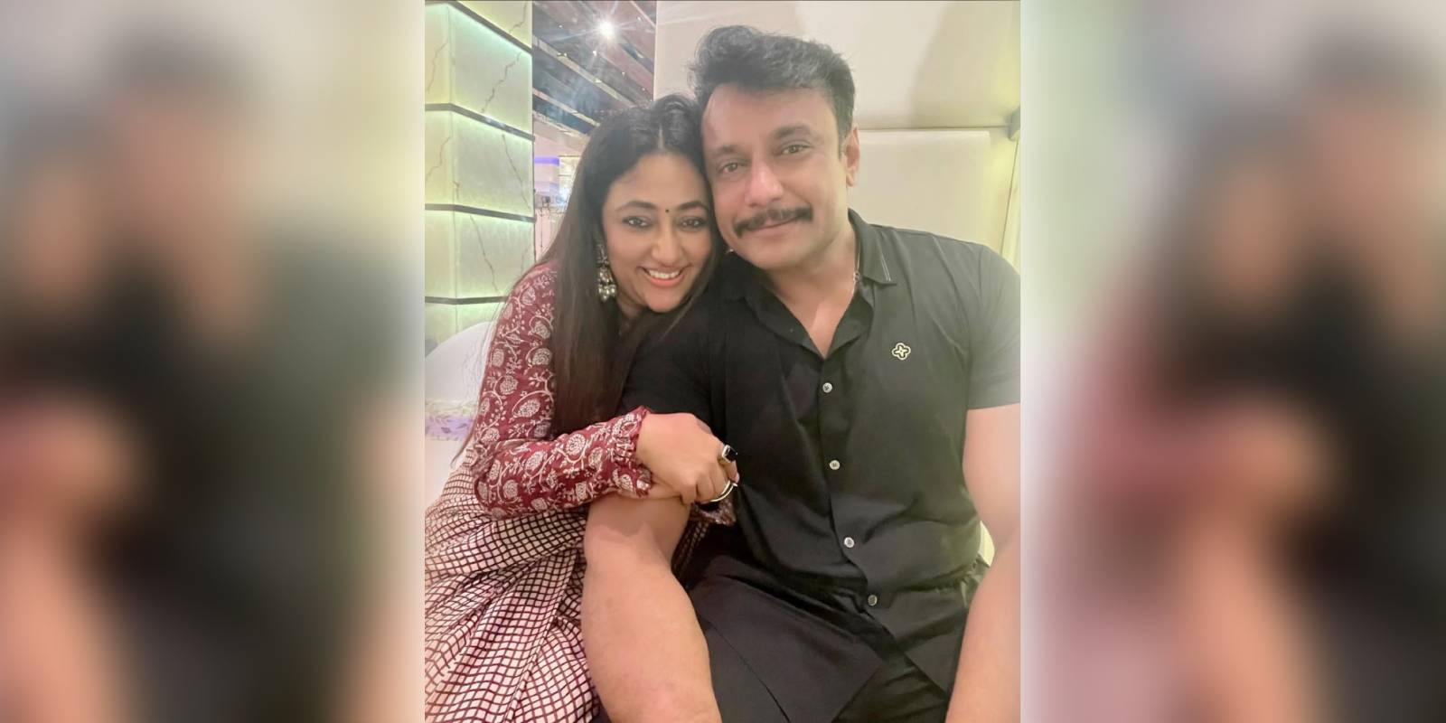 Vijayalakshmi with her actor-husband Challenging Star Darshan