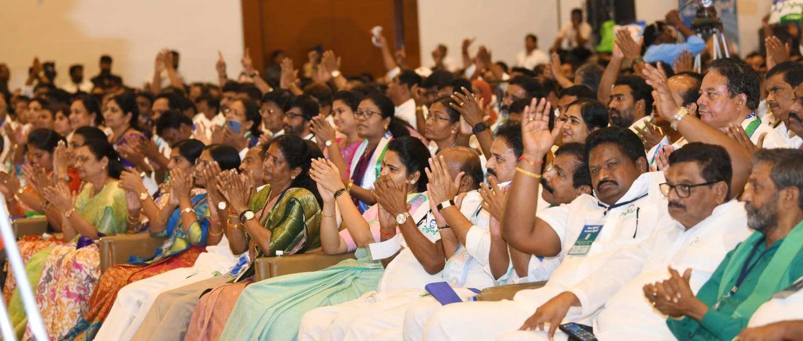The YSRCP ministers applauding YS Jagan's speech. (Supplied)
