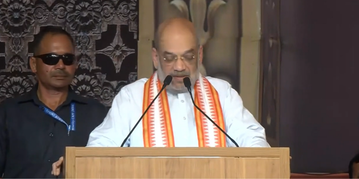 Amit Shah speaking in Mysuru. (Screengrab)