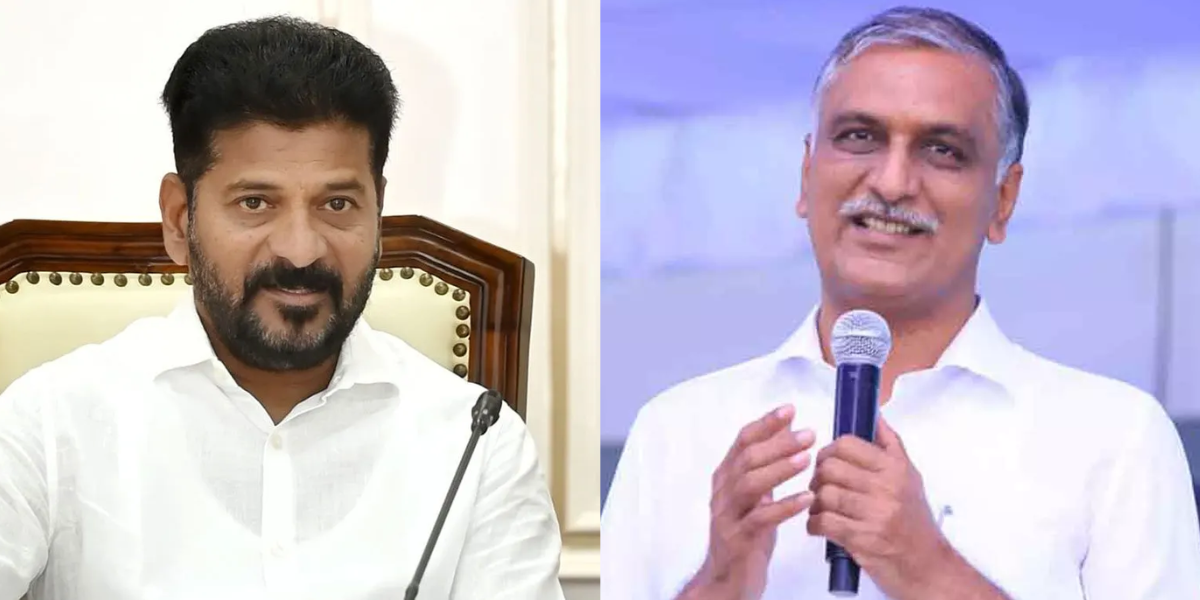 Telangana CM Revanth Reddy, BRS leader Harish Rao. (Creative Commons)