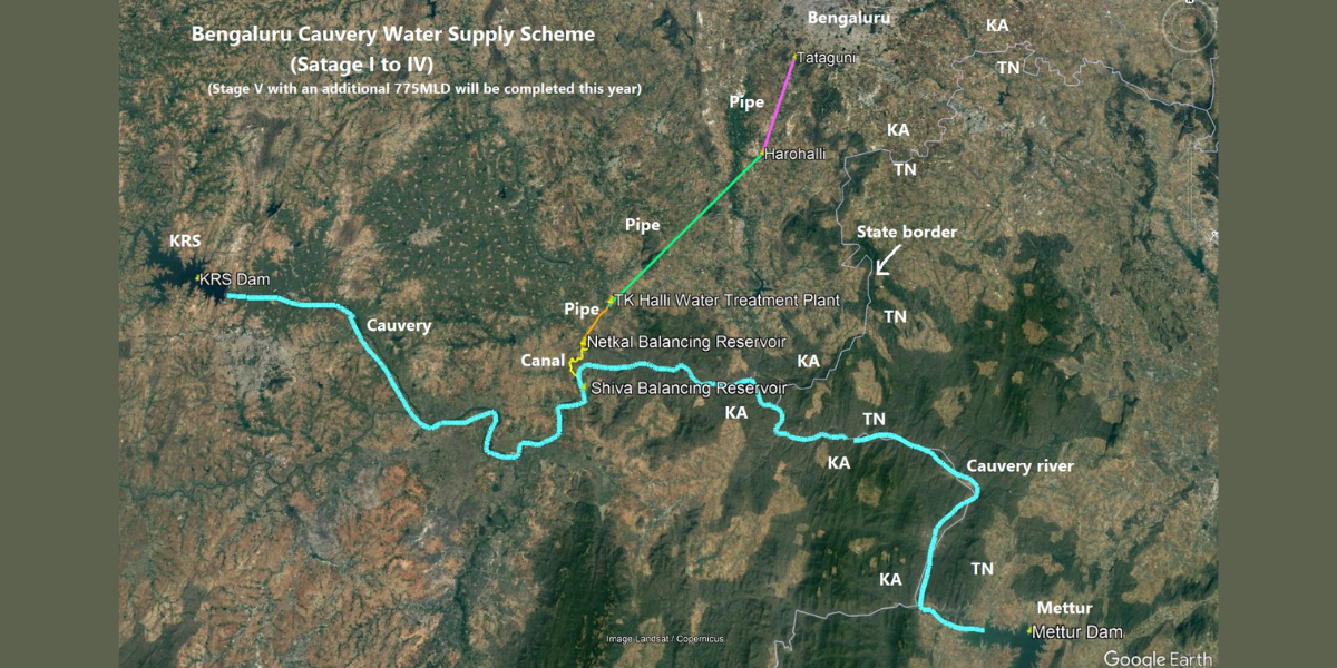 Bengaluru Cauvery Water Supply Scheme (Stages 1-4). (Tamil Nadu Geography/X)