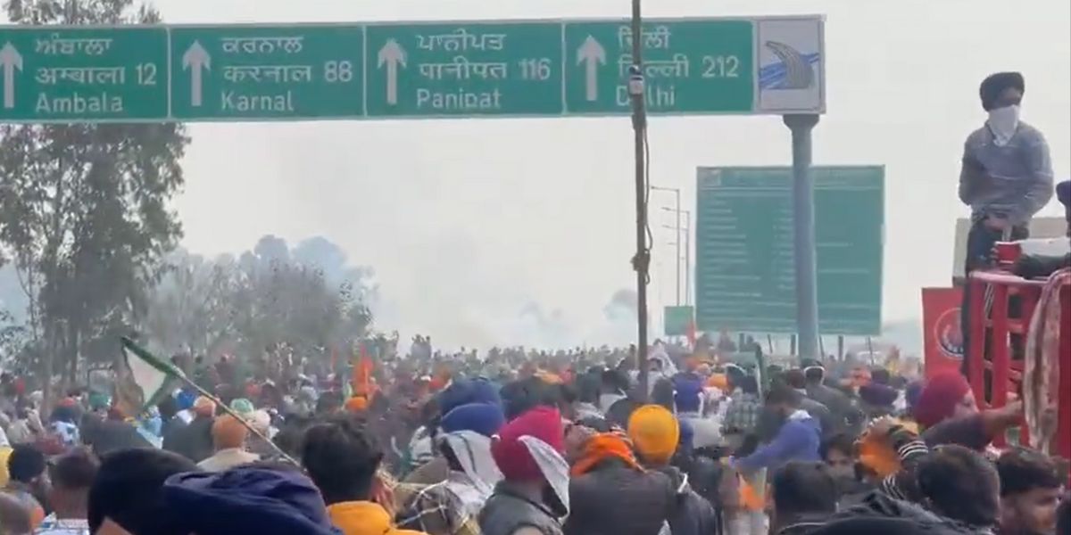 Farmers are being prevented from reaching Delhi. (Screengrab)