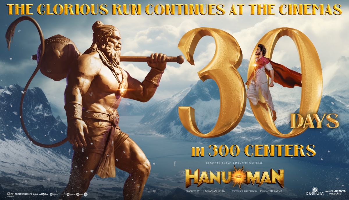 Hanu-Man completed 30 days of theatrical run in 300 centres
