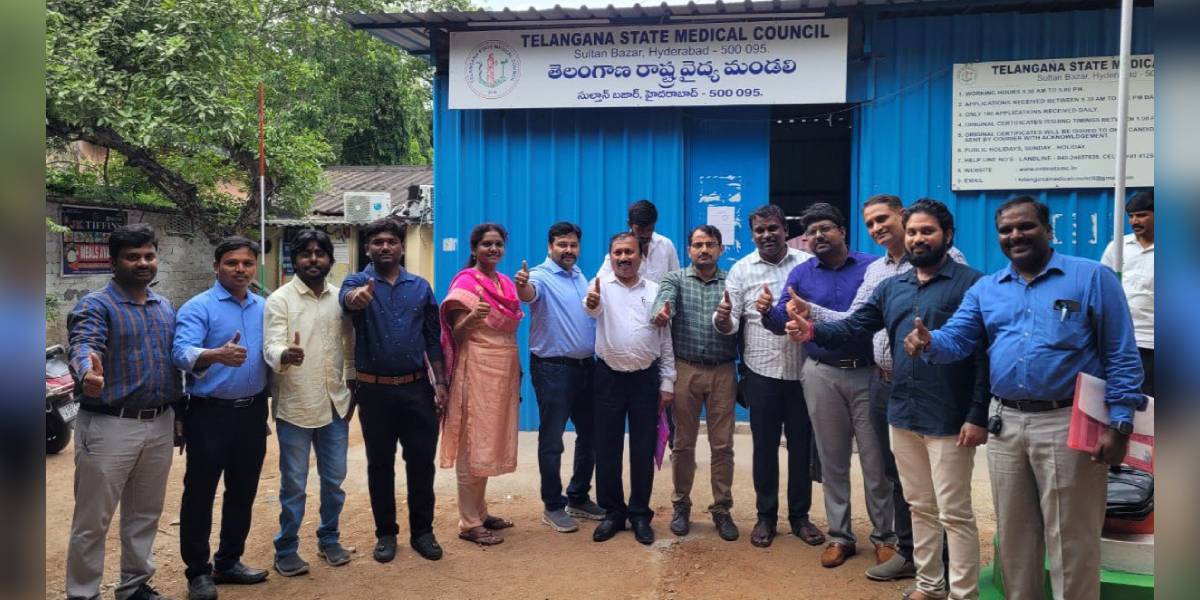 HRDA panel in front of asbestos covered TSMC office after filing their nominations. (Supplied)