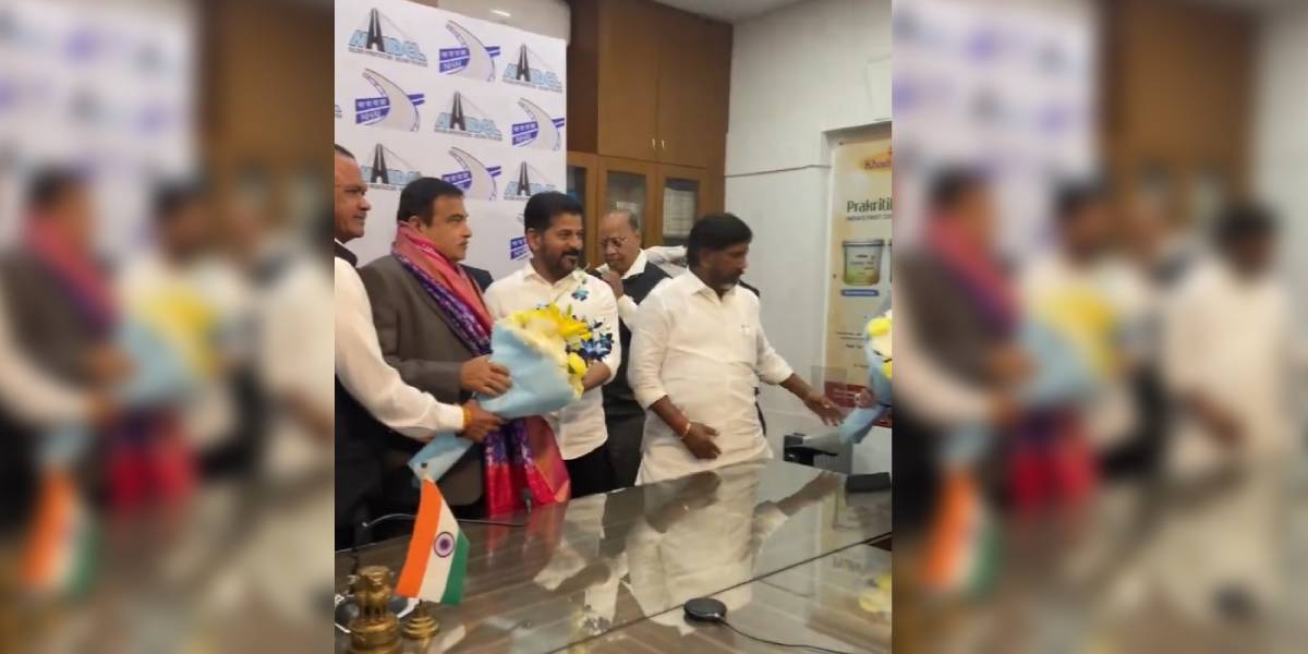 In his meeting with Union Minister Nitin Gadkari, Revanth Reddy underscored the need for early action on the proposals. (Screengrab)