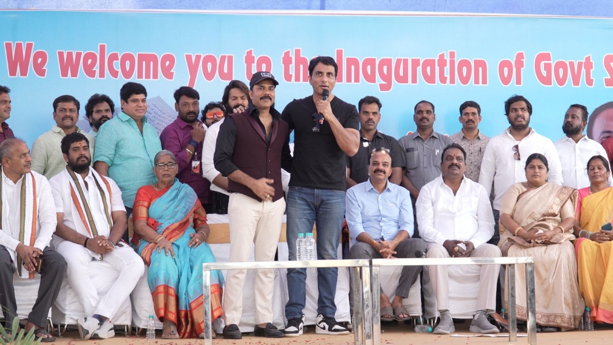 Sonu Sood inaugurated a government school building in Hyderabad
