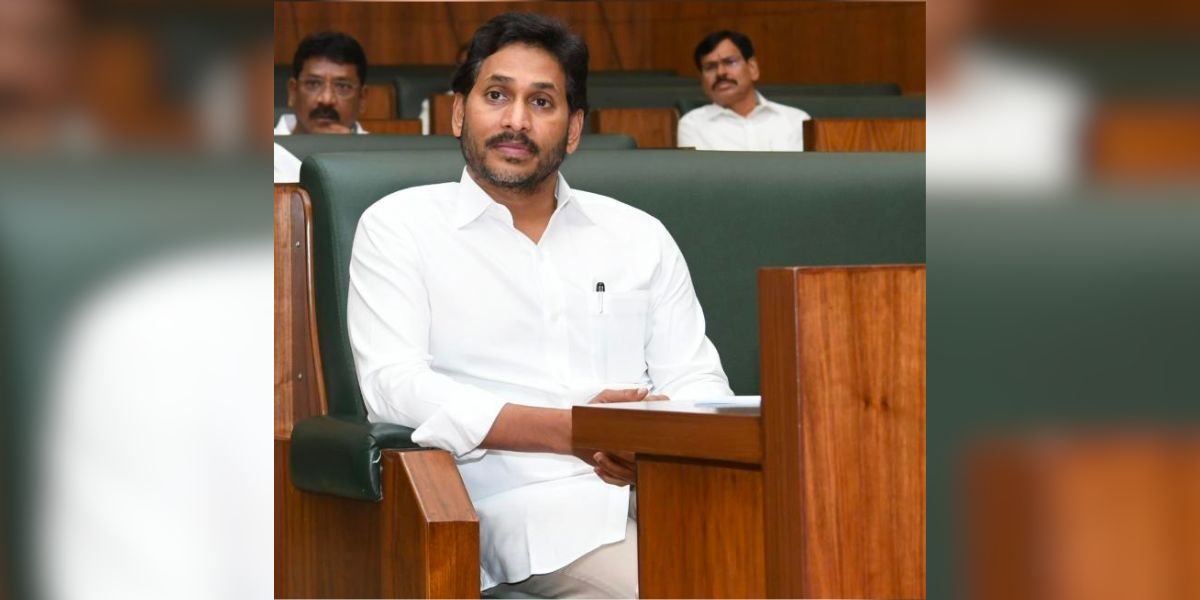 Andhra CM YS Jagan in the assembly. (Supplied)