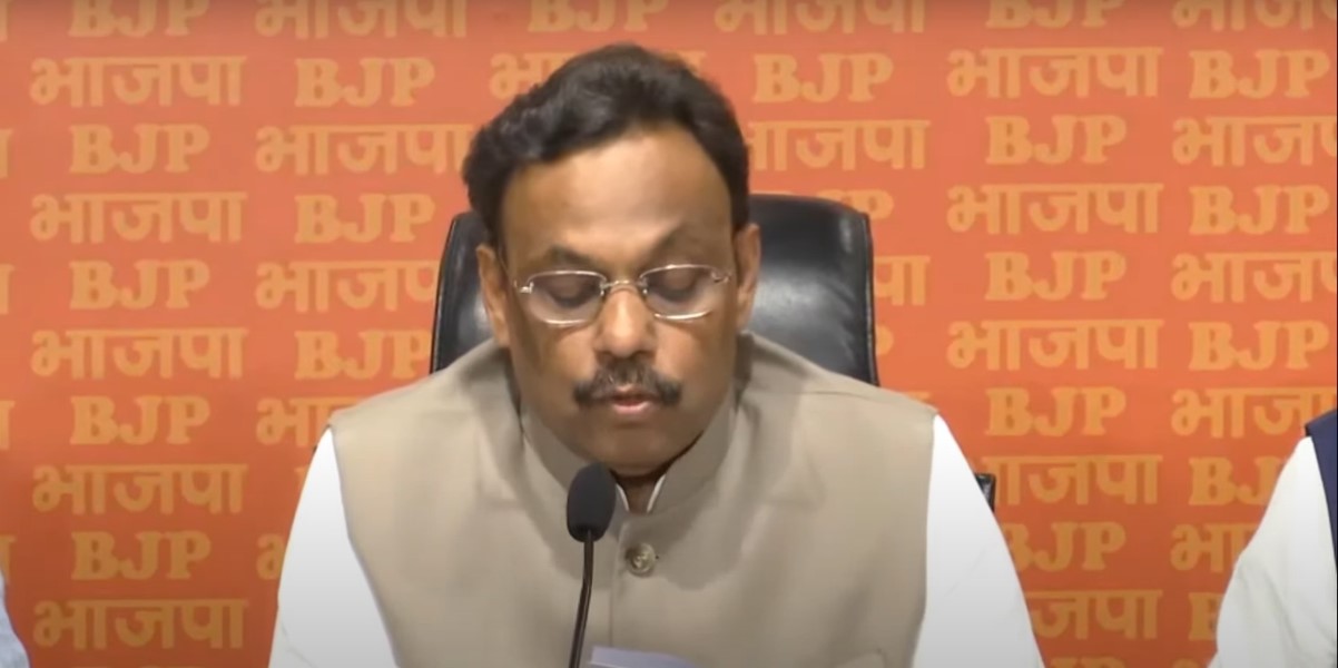 BJP general secretary announcing LS polls candidates. (Screengrab)