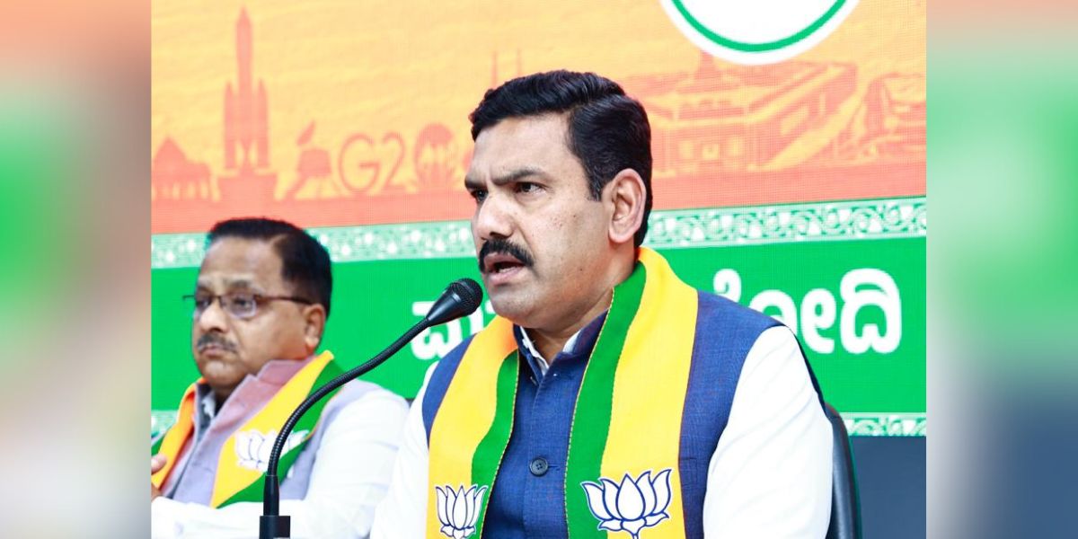 BY Vijayendra addressing media. (X)