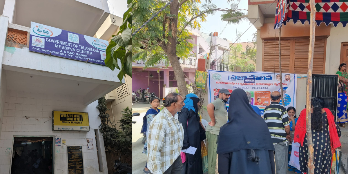 The process of applying for the Congress's six guarantees has become arduous for many. (Deepika Pasham/South First)