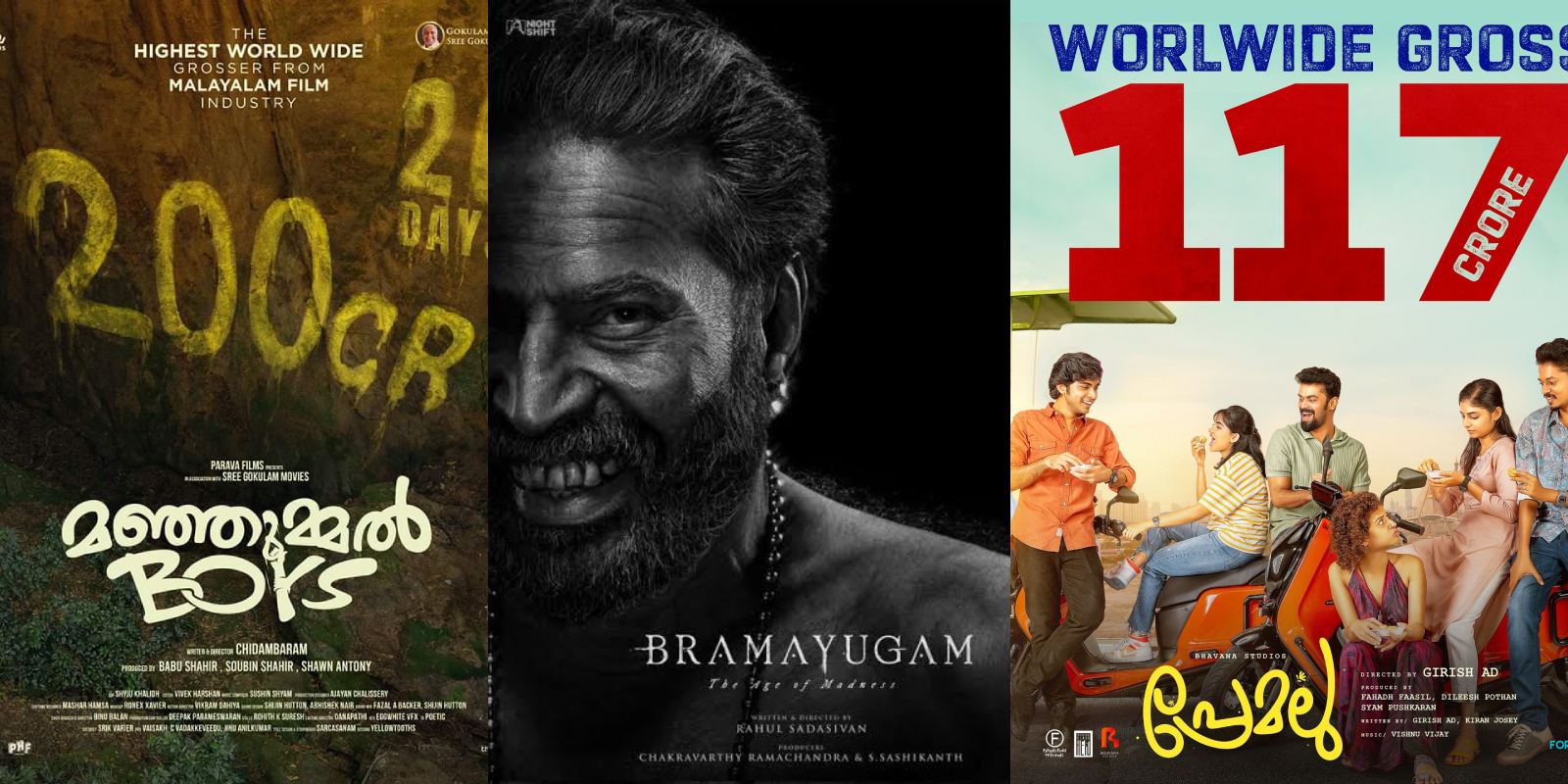 Fresh concepts by young filmmakers and overseas collections are the key factors for success of manjummel boys premalu bramayugam