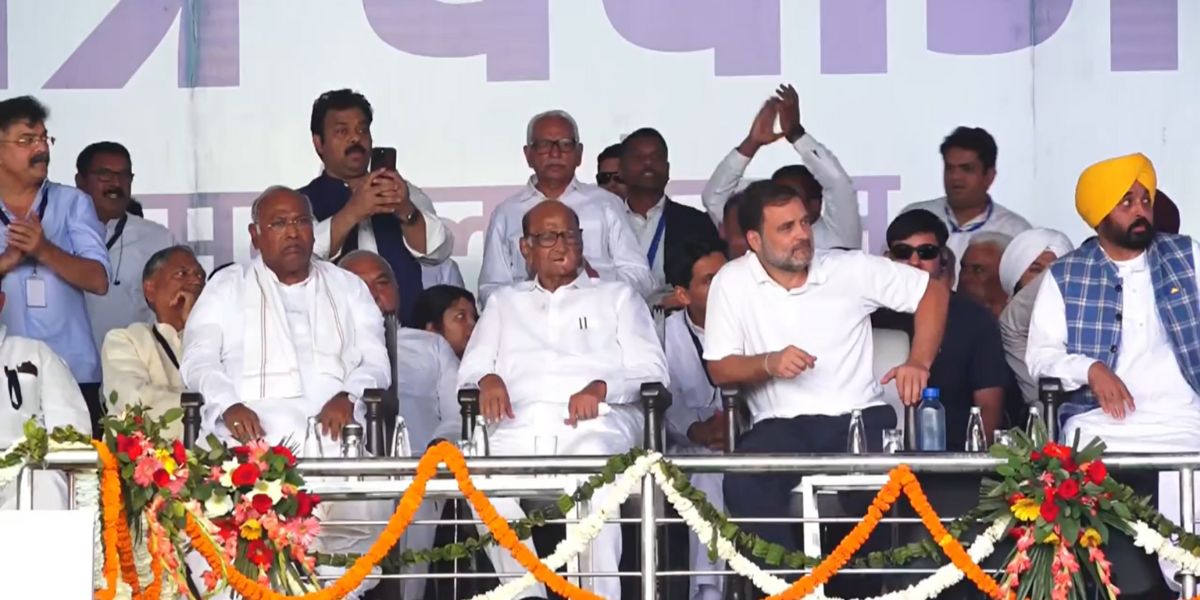 INDIA bloc leaders during Save Democracy rally in New Delhi