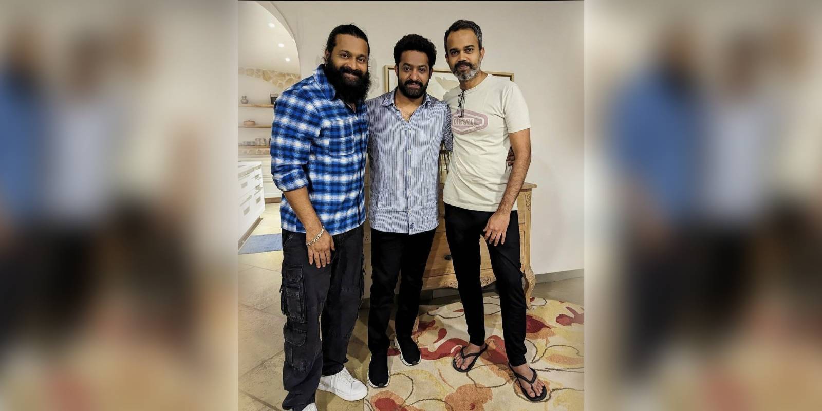 Jr NTR with Prashanth Neel and Rishabh Shetty