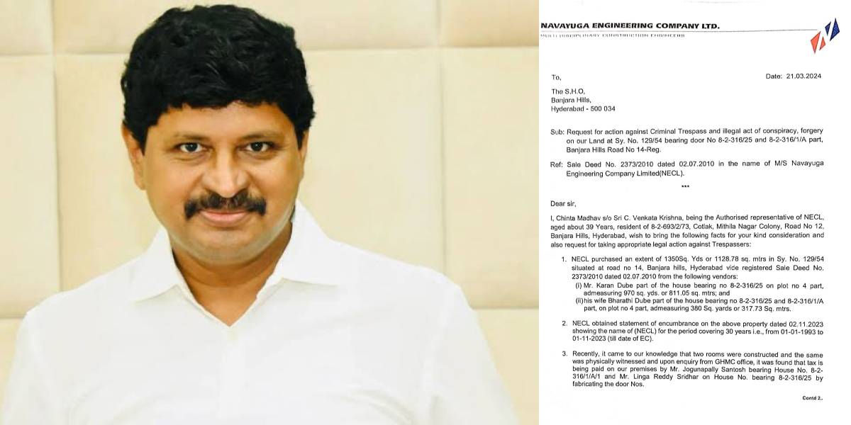 KCR’s nephew Joginapally Santosh Kumar booked for land-grabbing in Hyderabad