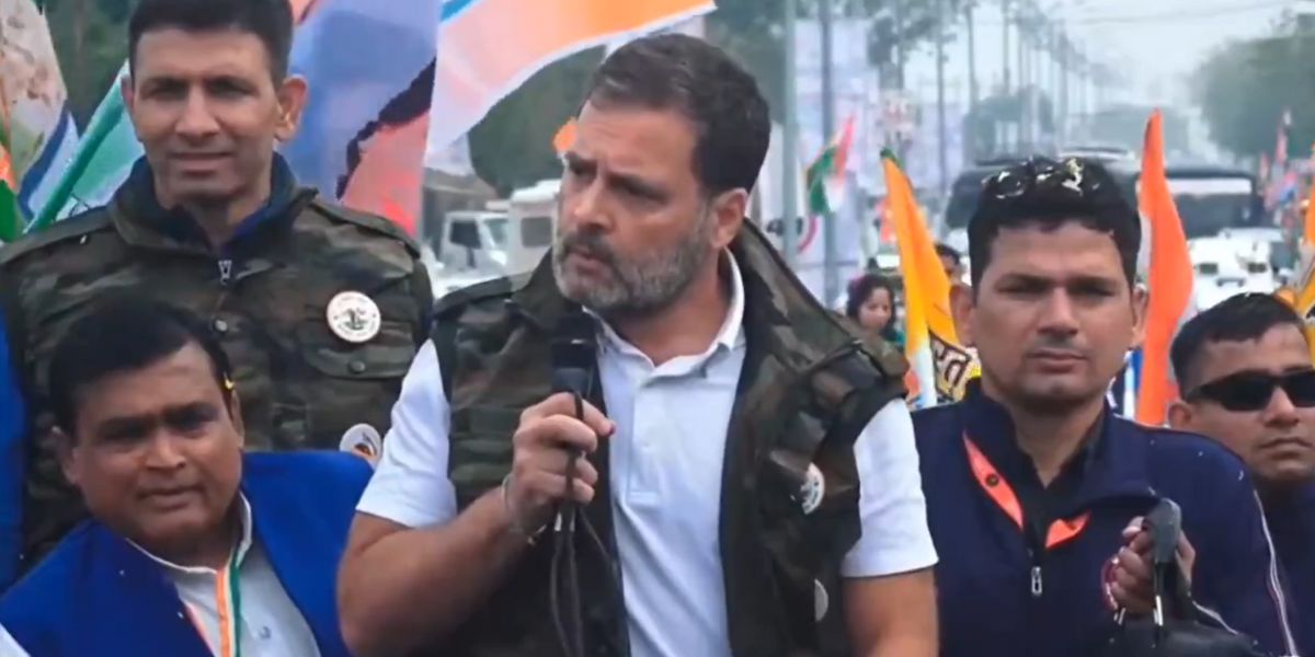 Rahul Gandhi had an interaction with ex-servicemen, potential Agniveer recruits and the youth during Bharata Jodo Nyay Yatra in MP. (Screengrab)