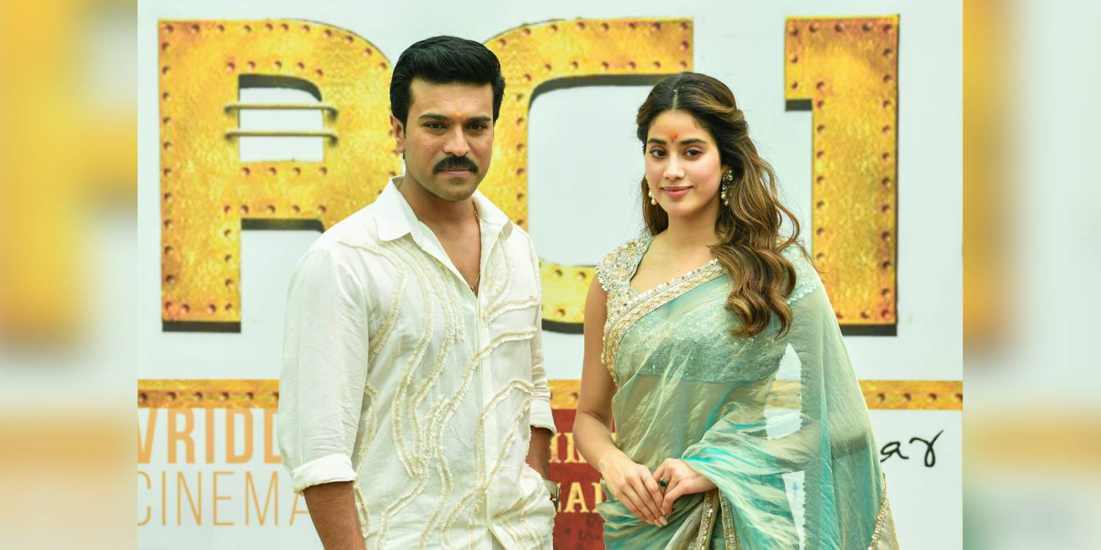 Ram Charan and Janhvi Kapoor at the RC16 pooja ceremony
