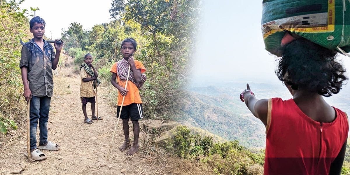 The tribal children in the Eastern Ghats hill range of Paderu, Visakhapatnam.