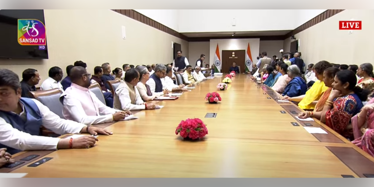 The Rajya Sabha oath taking ceremony. (Sansad TV)