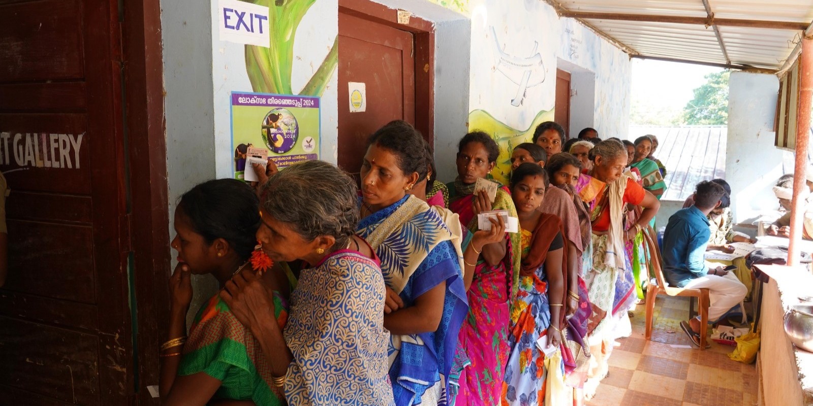 Voters at a polling booth in Kerala on Friday, 26 April, 2024. (Supplied)