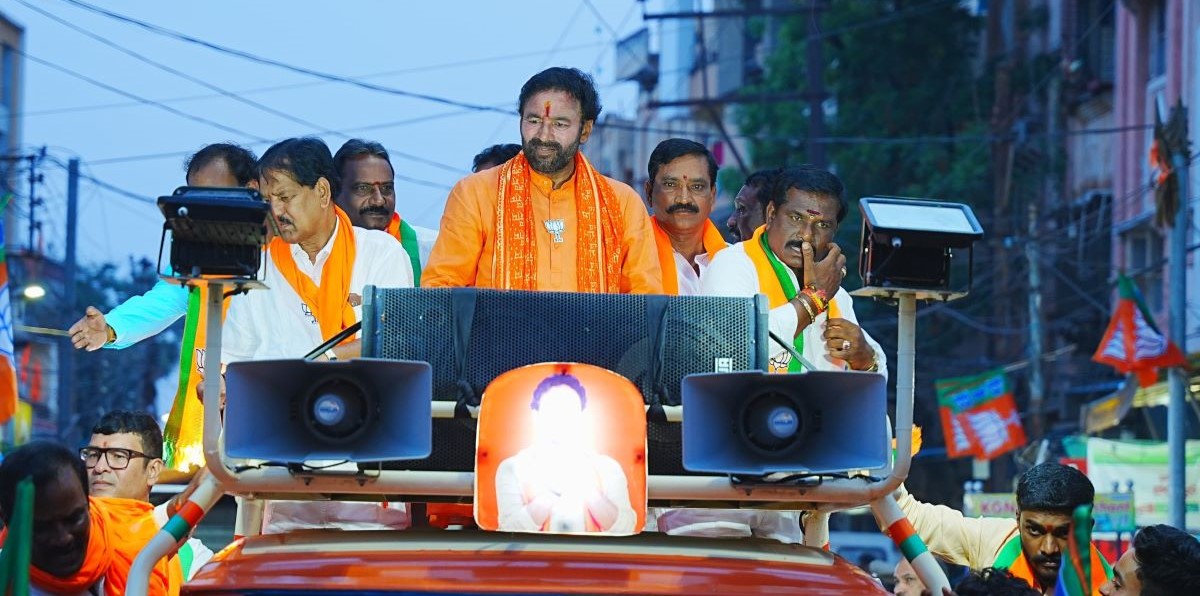Kishan Reddy campaigning for Lok Sabha polls