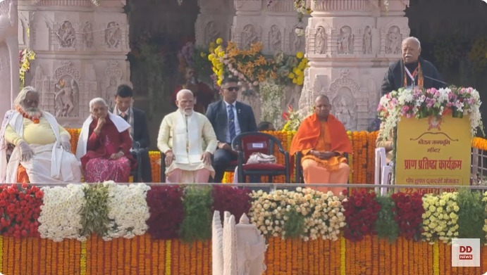 Prime Minister Narendra Modi and RSS Chief Mohan Bhagwat. (@RSSorg)