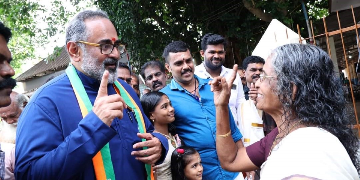 Rajeev Chandrasekhar during poll campaigning. (X)