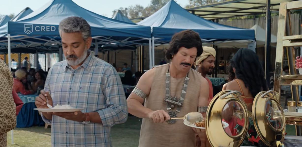SS Rajamouli and David Warner in the Cred ad