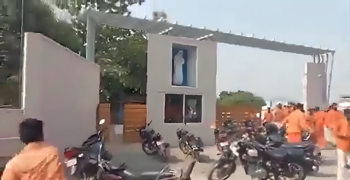 telangana school saffron dress