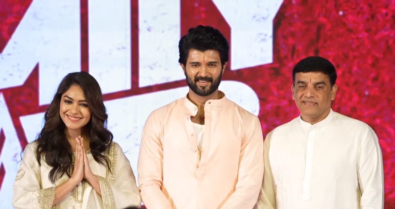 Vijay Deverakonda and Mrunal Thakur at The Family Star at the pre-release press meet